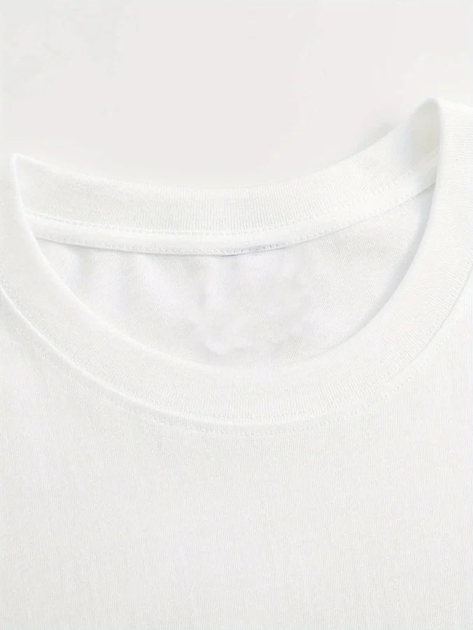 Women's Y2K Streetwear T-Shirt Cotton Black Cat Print and I SAID I'M FINE! Slogan White Casual Short Sleeve Round Neck Tee