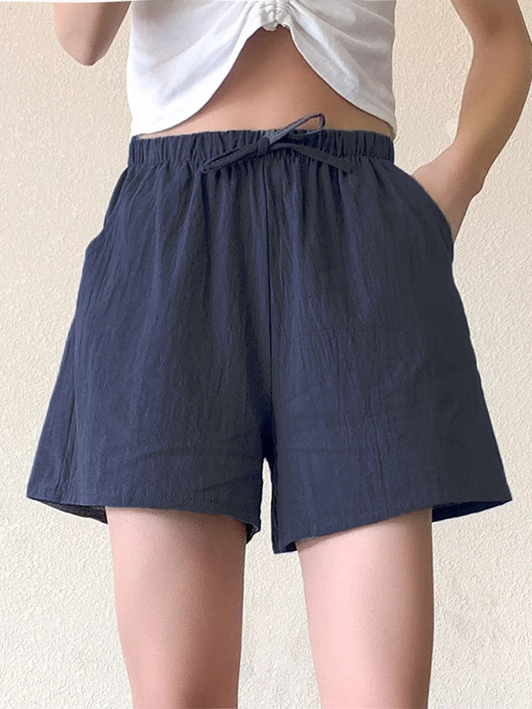 SMVP Casual Linen Shorts Women Gym Workout Shorts Short Pants High Waisted Black Ladies Short Femme Women Shorts Sport Femme