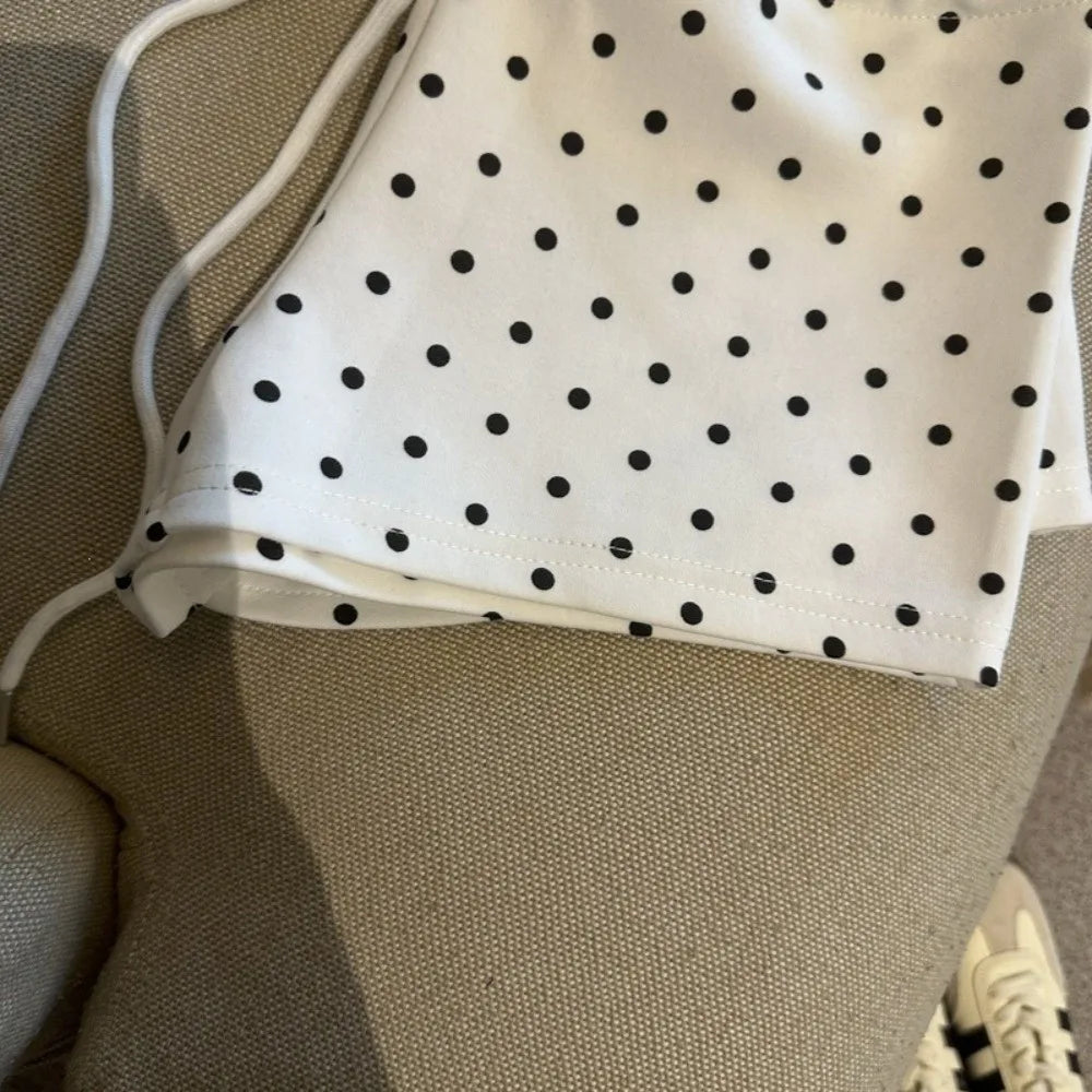 Wardrobe Staple Polka Dot Women Shorts Drawstring Waist Slim Fit Polka Dot Shorts Soft Lightweight Sport Shorts Women Girls
