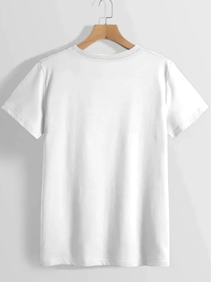 Women's Y2K Streetwear T-Shirt Cotton Black Cat Print and I SAID I'M FINE! Slogan White Casual Short Sleeve Round Neck Tee